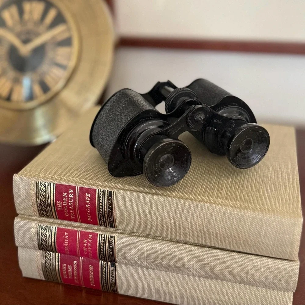 Vintage Opera Glasses Binoculars Black Metal  Trojan USA 1930s 1940s ~ 4.5